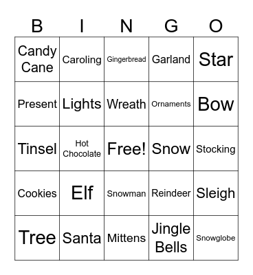 Holiday Bingo Card