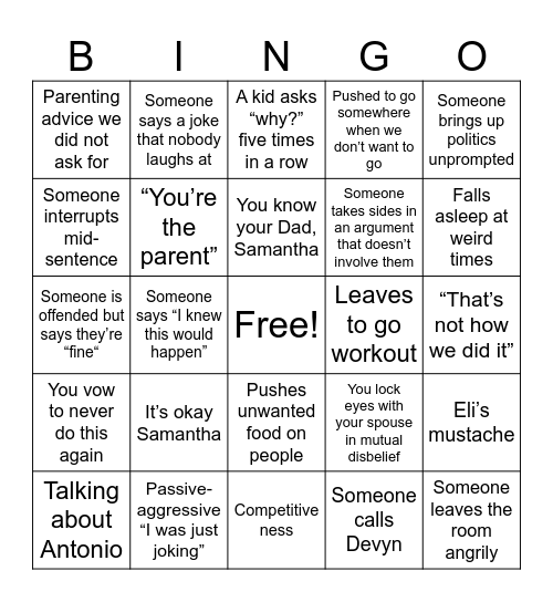 Christmas 2026 Bingo Card