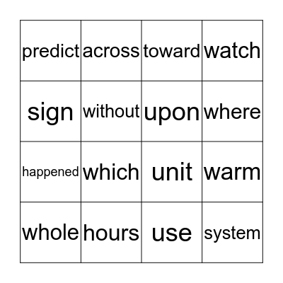 3RD GRADE Bingo Card