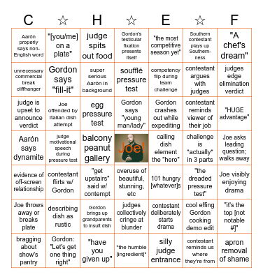 MasterChef bingo Card
