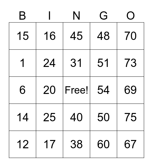 Patrick Herrera Bingo Card