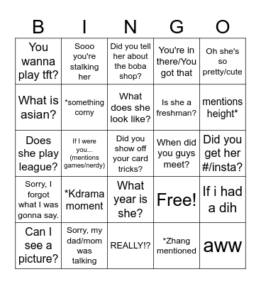 Dyana voice lines predictions Bingo Card