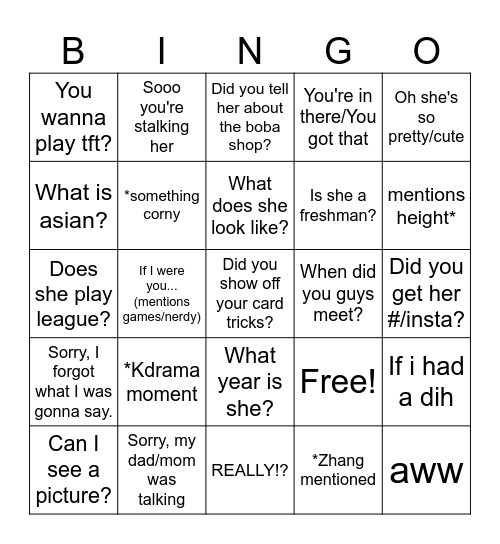 Dyana voice lines predictions Bingo Card