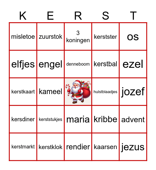 kerstbingo Card