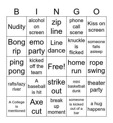 Everybody Wants Some Bingo Card