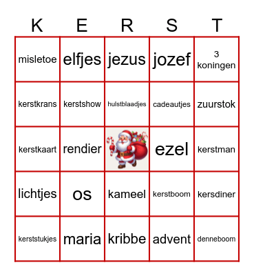 kerstbingo Card