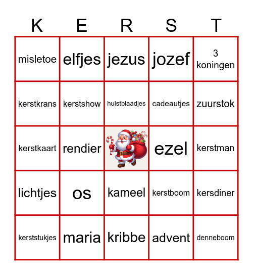 kerstbingo Card