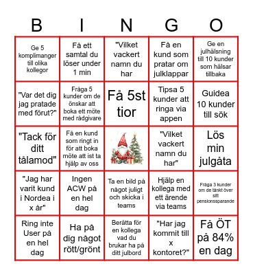 Julbingo Card