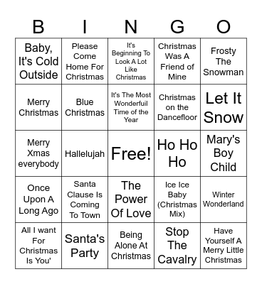 Kerstbingo Card