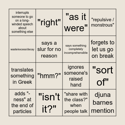 Dimakopoulou BINGO Card