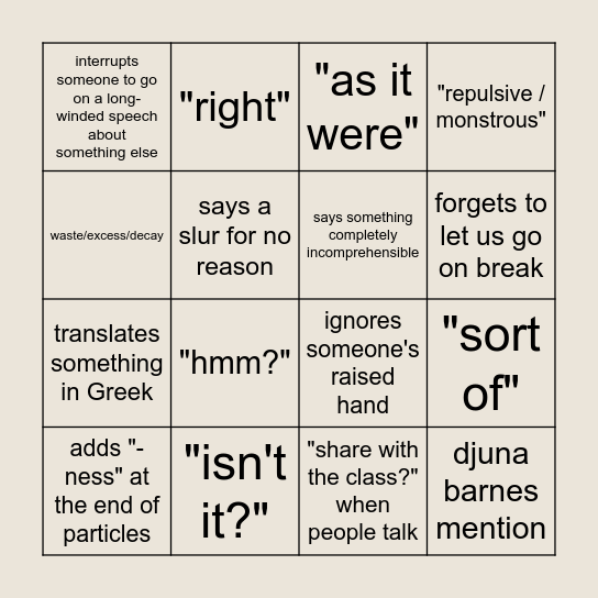 Dimakopoulou BINGO Card