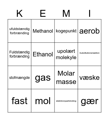Kemisk julebingo Card
