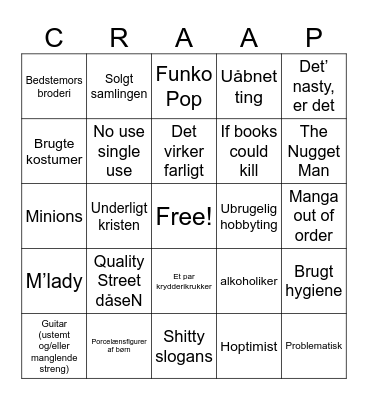 CraBINGO! Bingo Card
