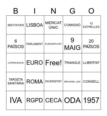 EL BINGO DE LA UE Bingo Card