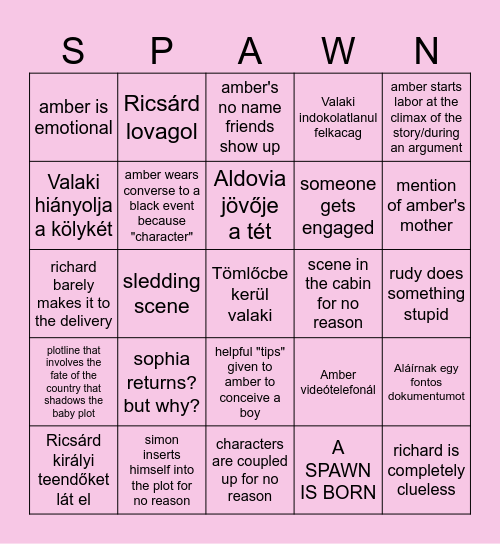 A Christmas Prince: The Royal Baby Bingo Card