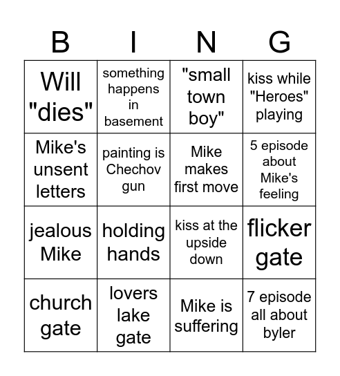BYLER Bingo Card