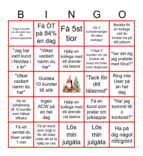 Julbingo Card