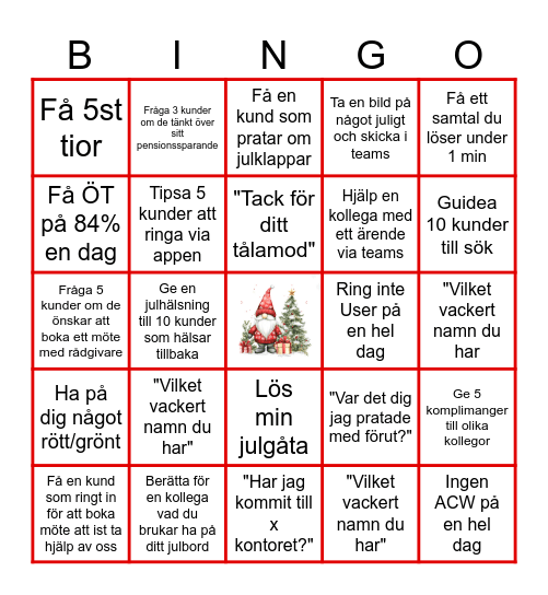 Julbingo Card