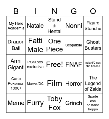 Comics Bingo Card