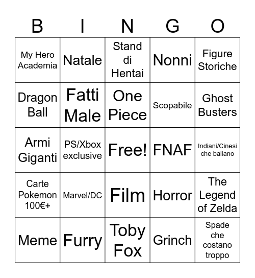 Comics Bingo Card