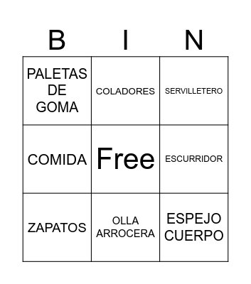 TÉ DE COCINA Bingo Card