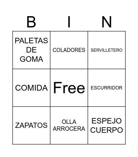 TÉ DE COCINA Bingo Card