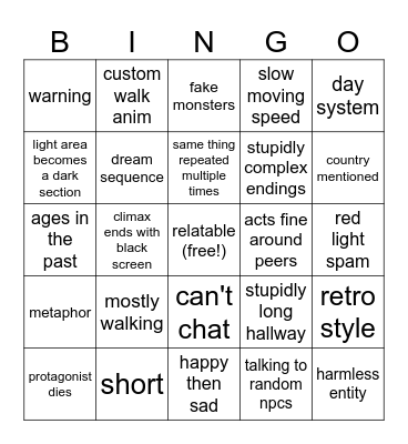 psychological games Bingo Card