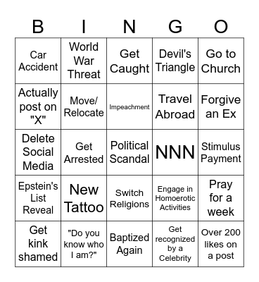 2026 Bingo Card
