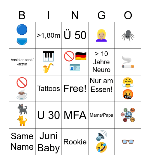 Neuro Bingo Card