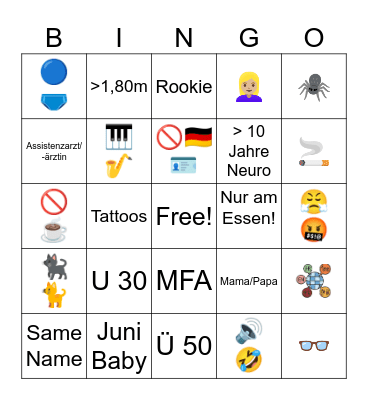 Neuro Bingo Card
