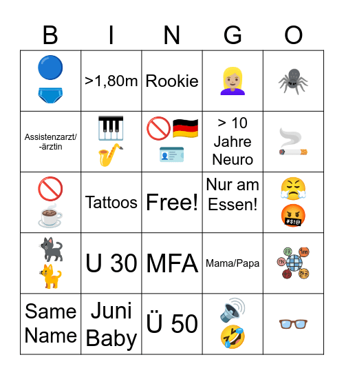 Neuro Bingo Card