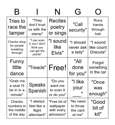 Rufus Bingo Card