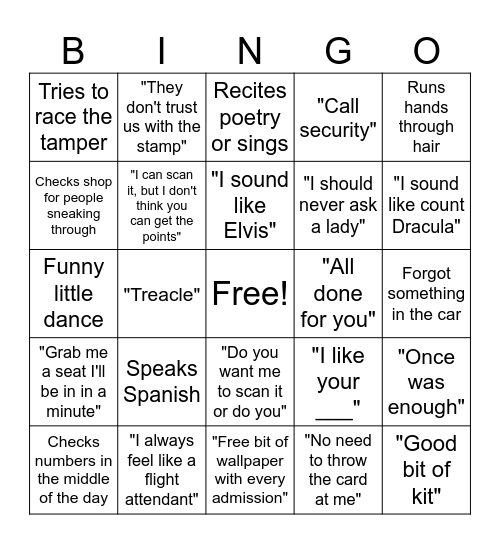 Rufus Bingo Card