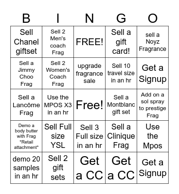 Fragrance Bingo! Bingo Card