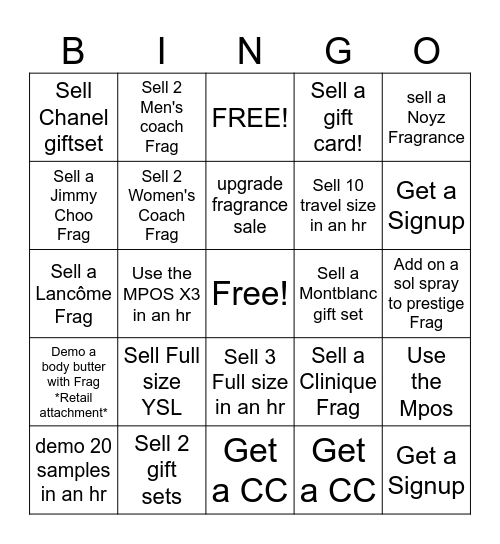 Fragrance Bingo! Bingo Card