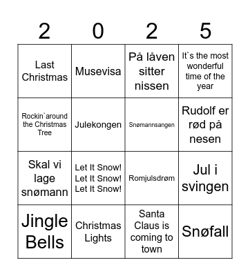 Julebingo Card
