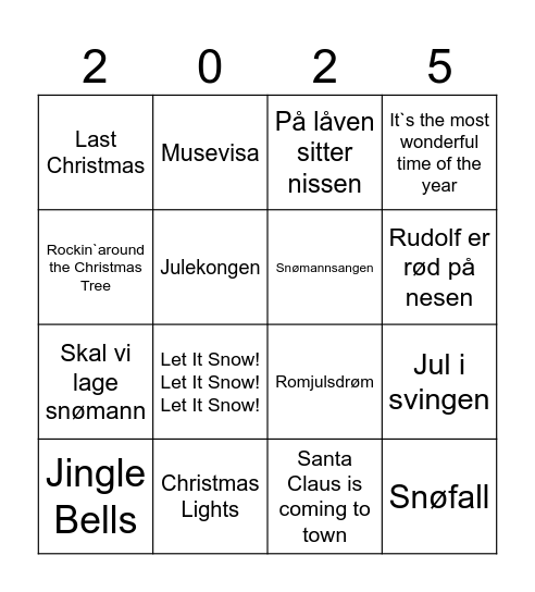 Julebingo Card