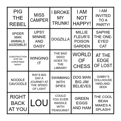 BOOK FAIR BINGO Card