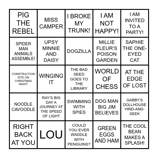 BOOK FAIR BINGO Card