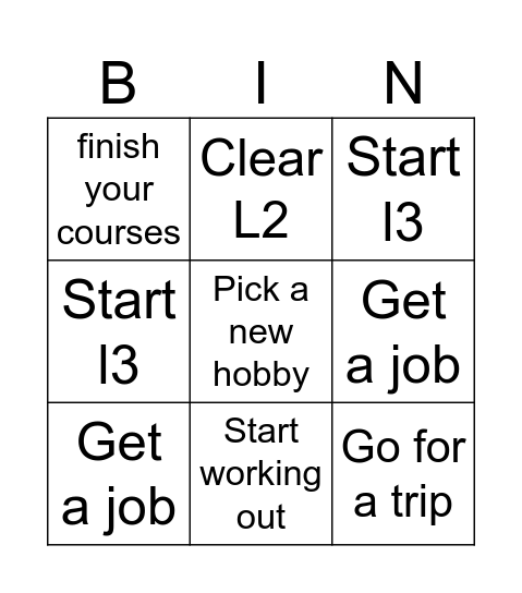 2026 Bingo Card