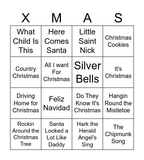 Riehl Christmas Bingo Card