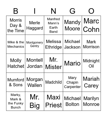 Flamingo Music Bingo: Game #2 Bingo Card