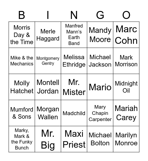 Flamingo Music Bingo: Game #2 Bingo Card
