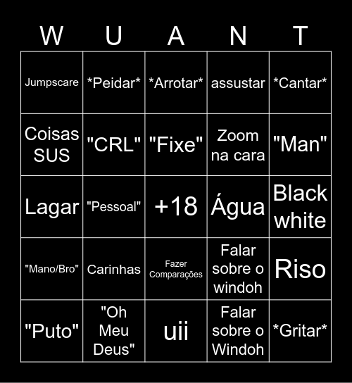 WUANT Bingo Card