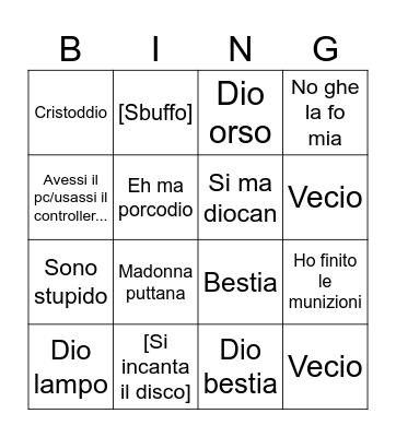 Bingo Matt Bingo Card