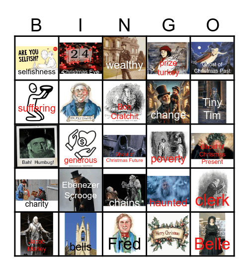 A Christmas Carol by Charles Dickens Bingo Card