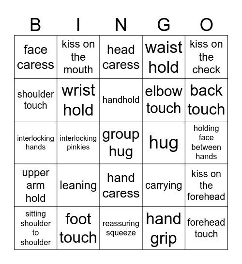 physicalaffection_st Bingo Card