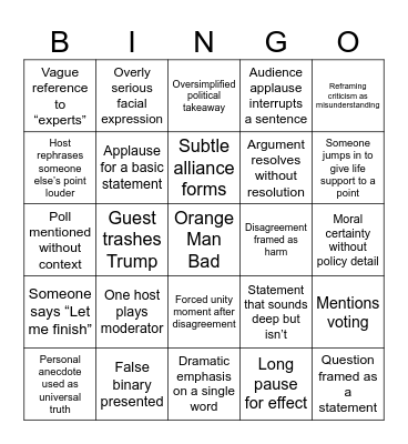 The View Bingo Card