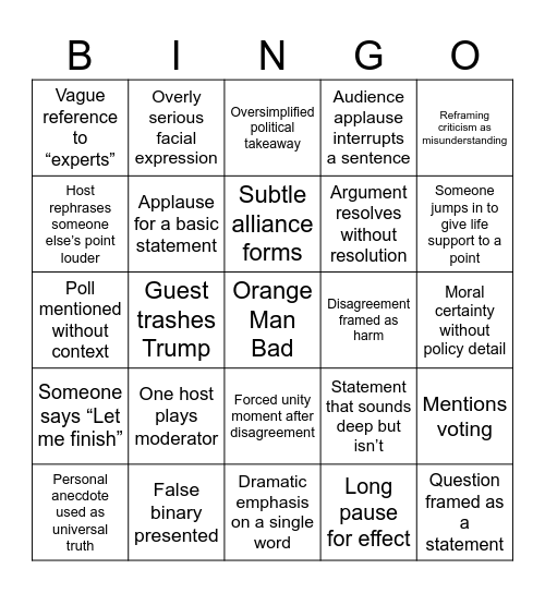 The View Bingo Card