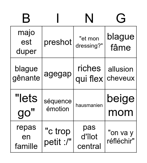 AGENCE Bingo Card
